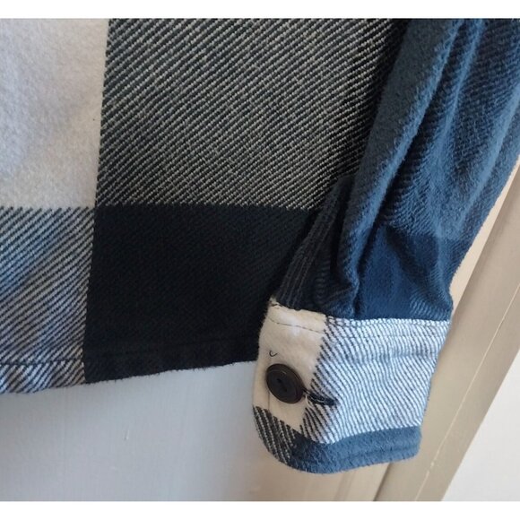 Cabelas Blue Plaid Button-Up Jacket With Side Pockets L/G Cotton Blend Long Slee - Picture 2 of 8